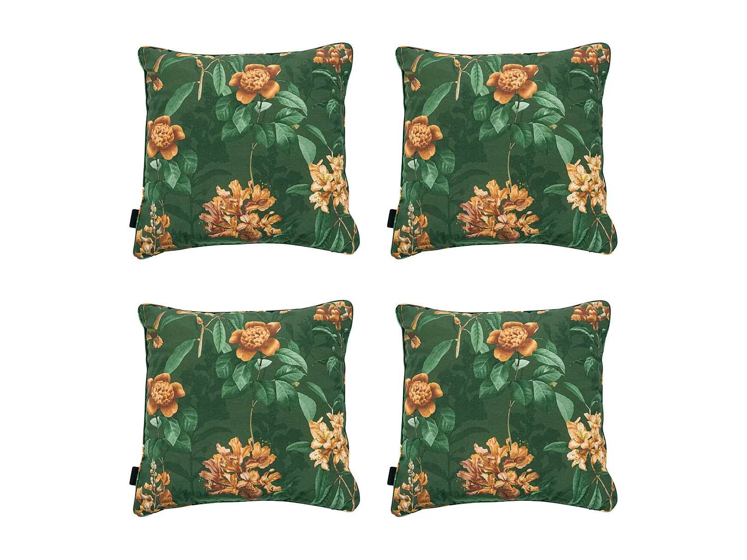 Coussin décoratif Lua vert - Env. 50x50 cm - Lot de 4
