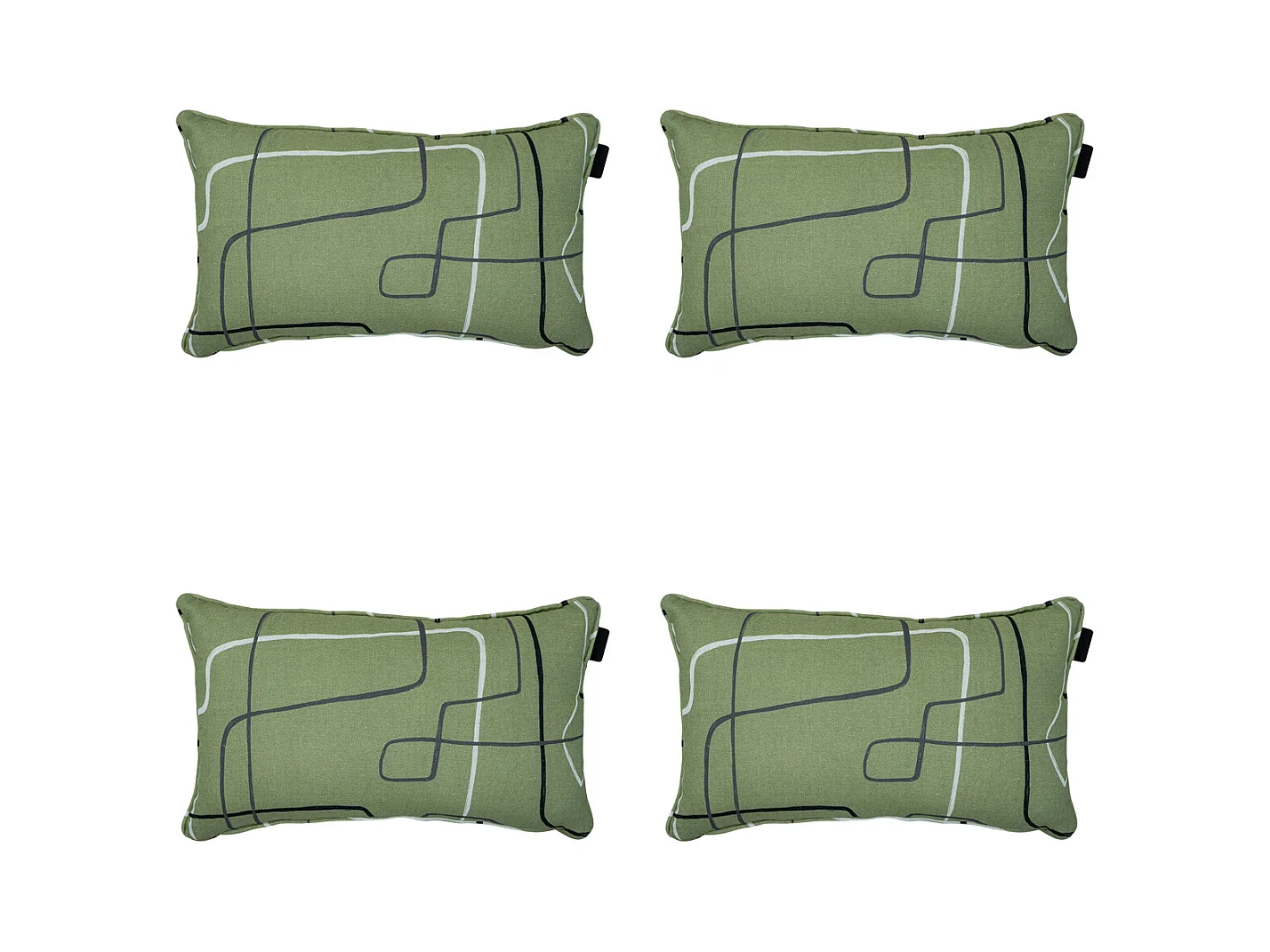 Coussin décoratif Joah sauge - Env. 30x50 cm - Lot de 4
