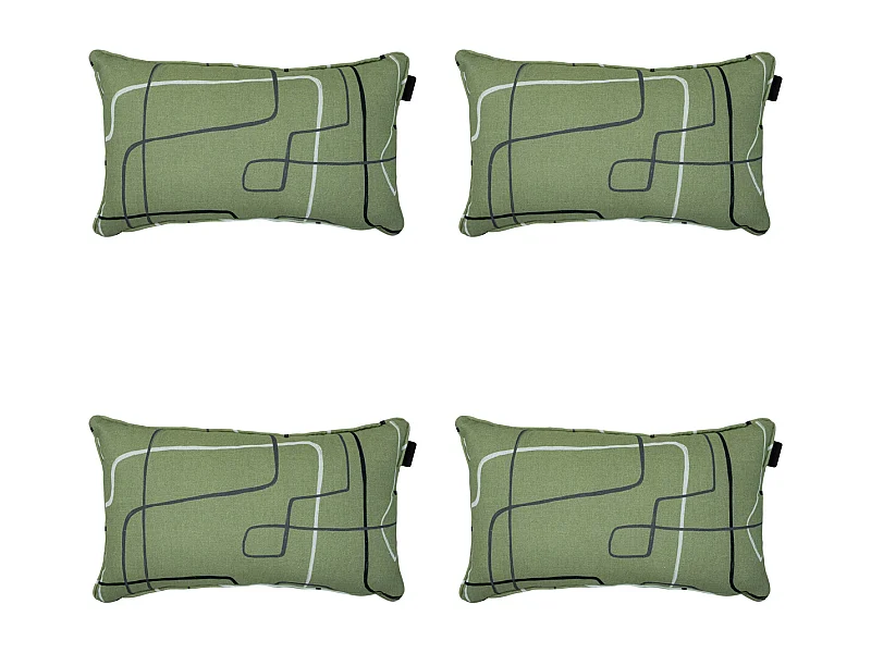 Coussin décoratif Joah sauge - Env. 30x50 cm - Lot de 4