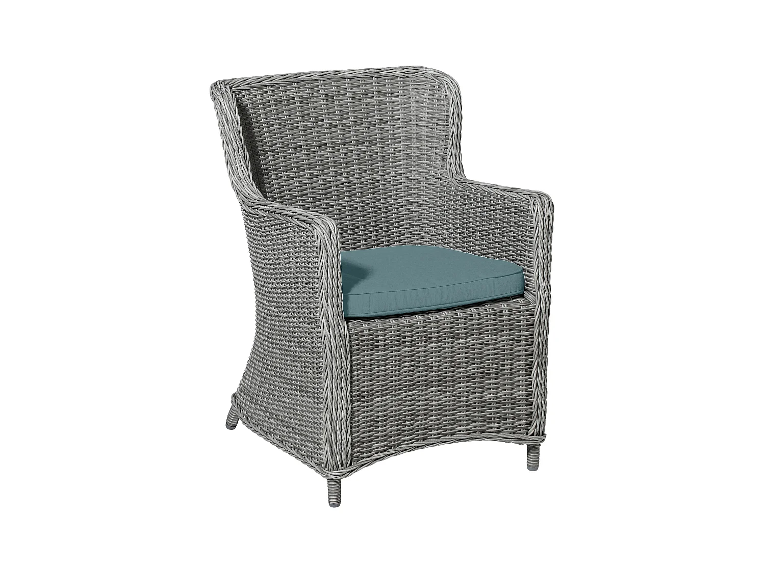 Coussin d'assise Wicker Silver canvas eco+ - Environ 48 x 48 cm - Lot de 4