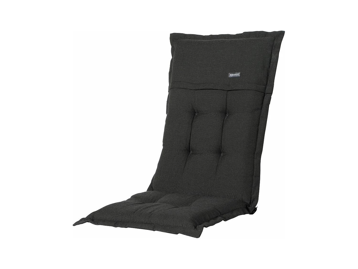 Coussin de chaise de jardin à dossier haut côtelé noir - Environ 123 x 50 cm - Lot de 4