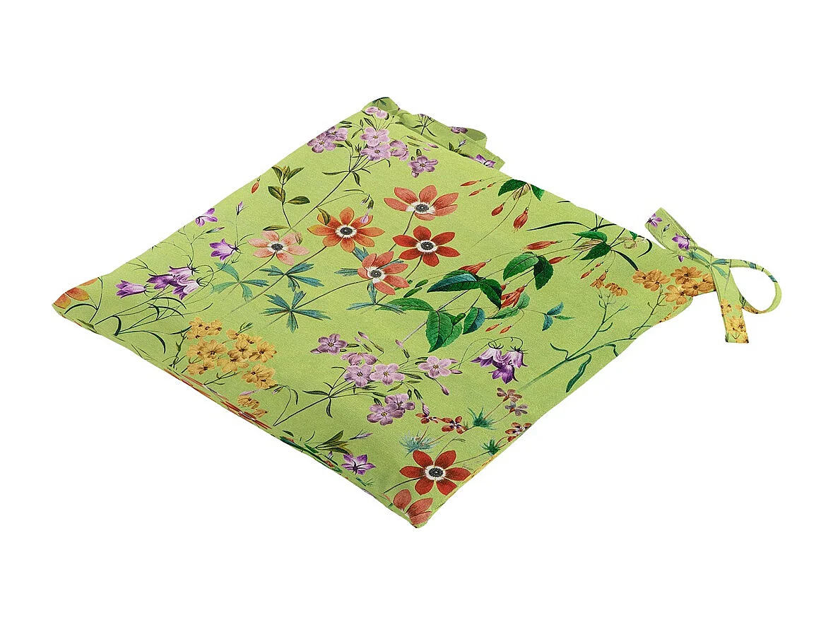 Coussin d'assise Tuscany Milly vert - Env. 46x46 cm - Lot de 4