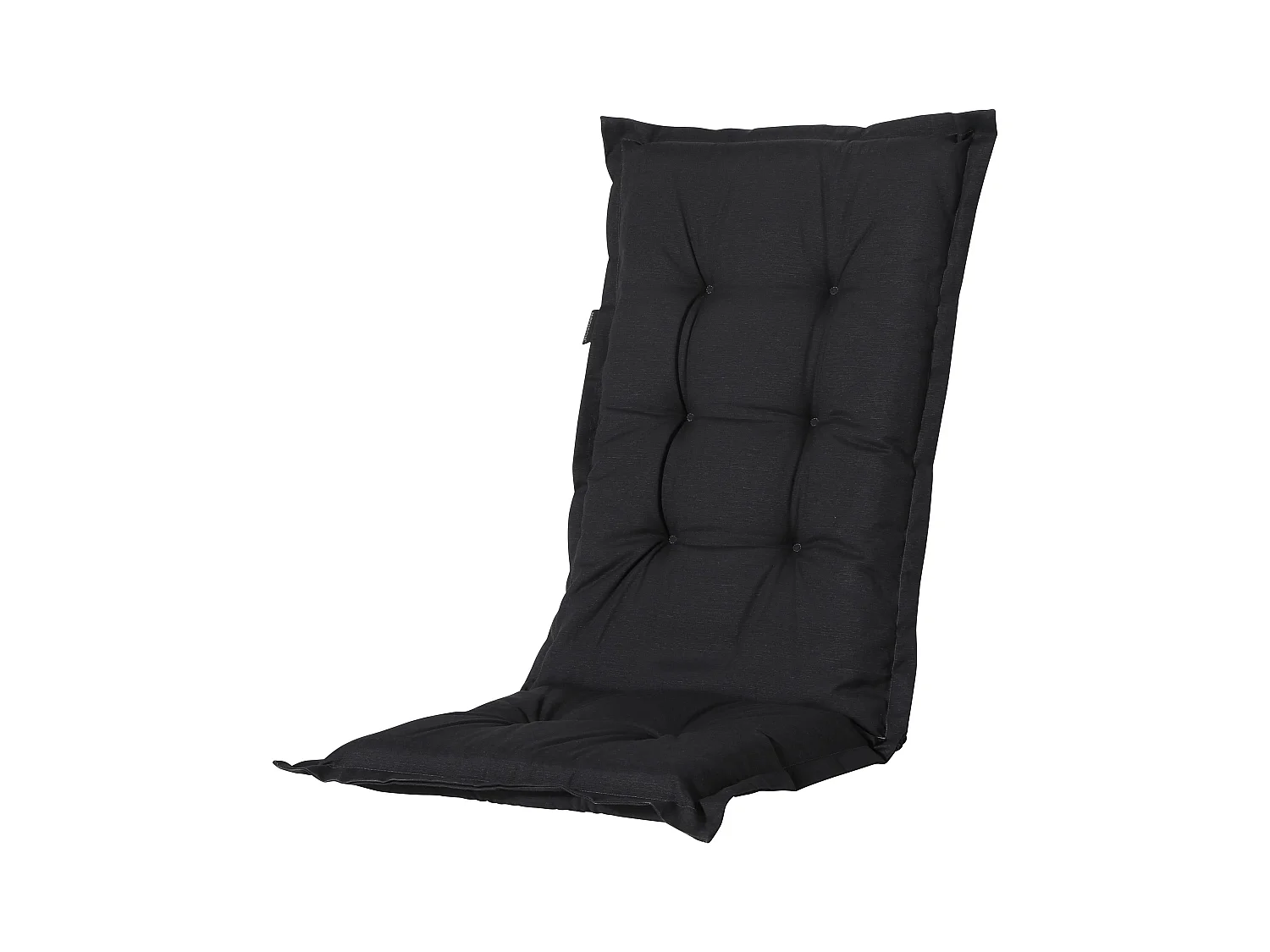 Coussin de chaise de jardin haut dossier Panama noir - Environ 123 x 50 cm - Lot de 4
