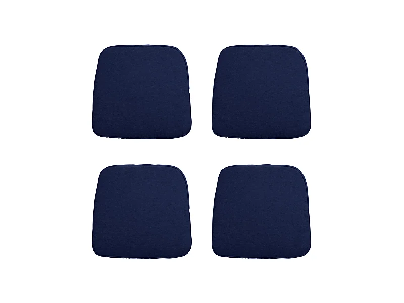 Coussin d'assise en osier Panama indigo - Env. 48x48 cm - Lot de 4