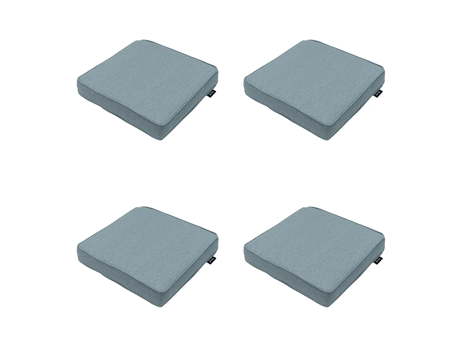 Coussin d'assise en toile argentée éco+ - Environ 40 x 40 cm - Lot de 4