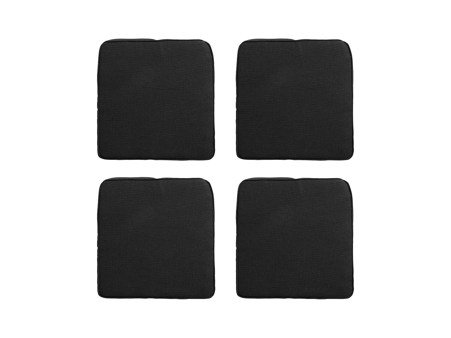 Coussin d'assise Wicker Rib noir - Environ 48 x 48 cm - Lot de 4