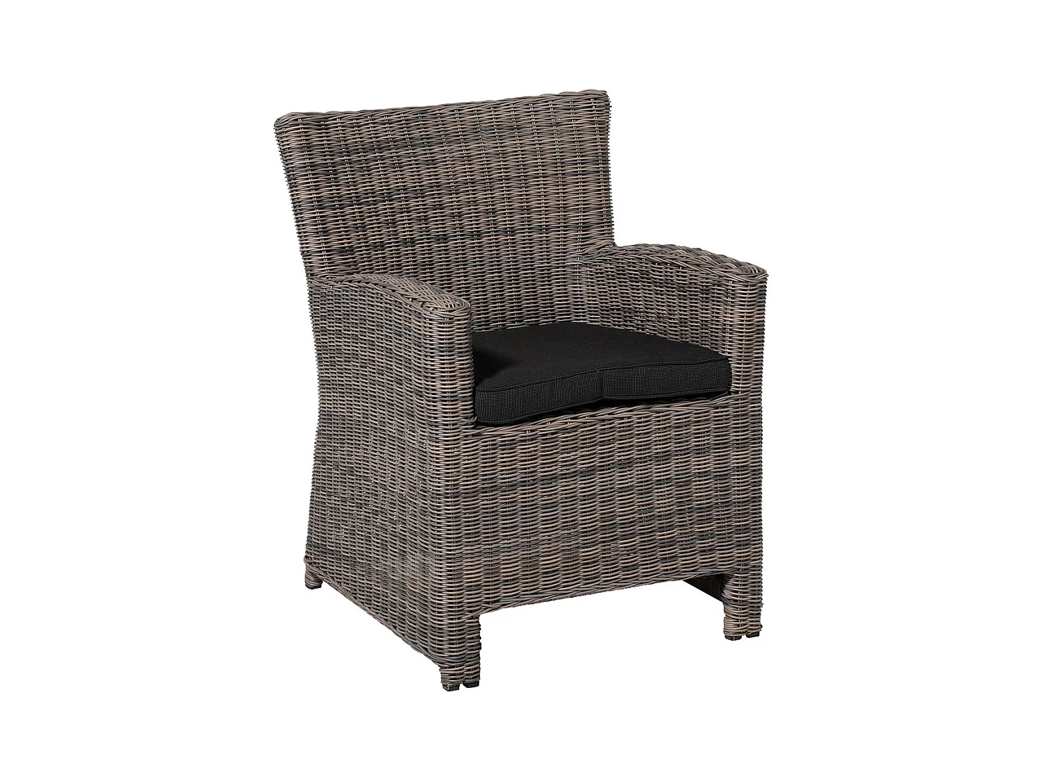 Coussin d'assise Wicker Rib noir - Environ 48 x 48 cm - Lot de 4