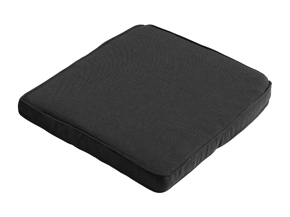 Coussin d'assise Wicker Rib noir - Environ 48 x 48 cm - Lot de 4