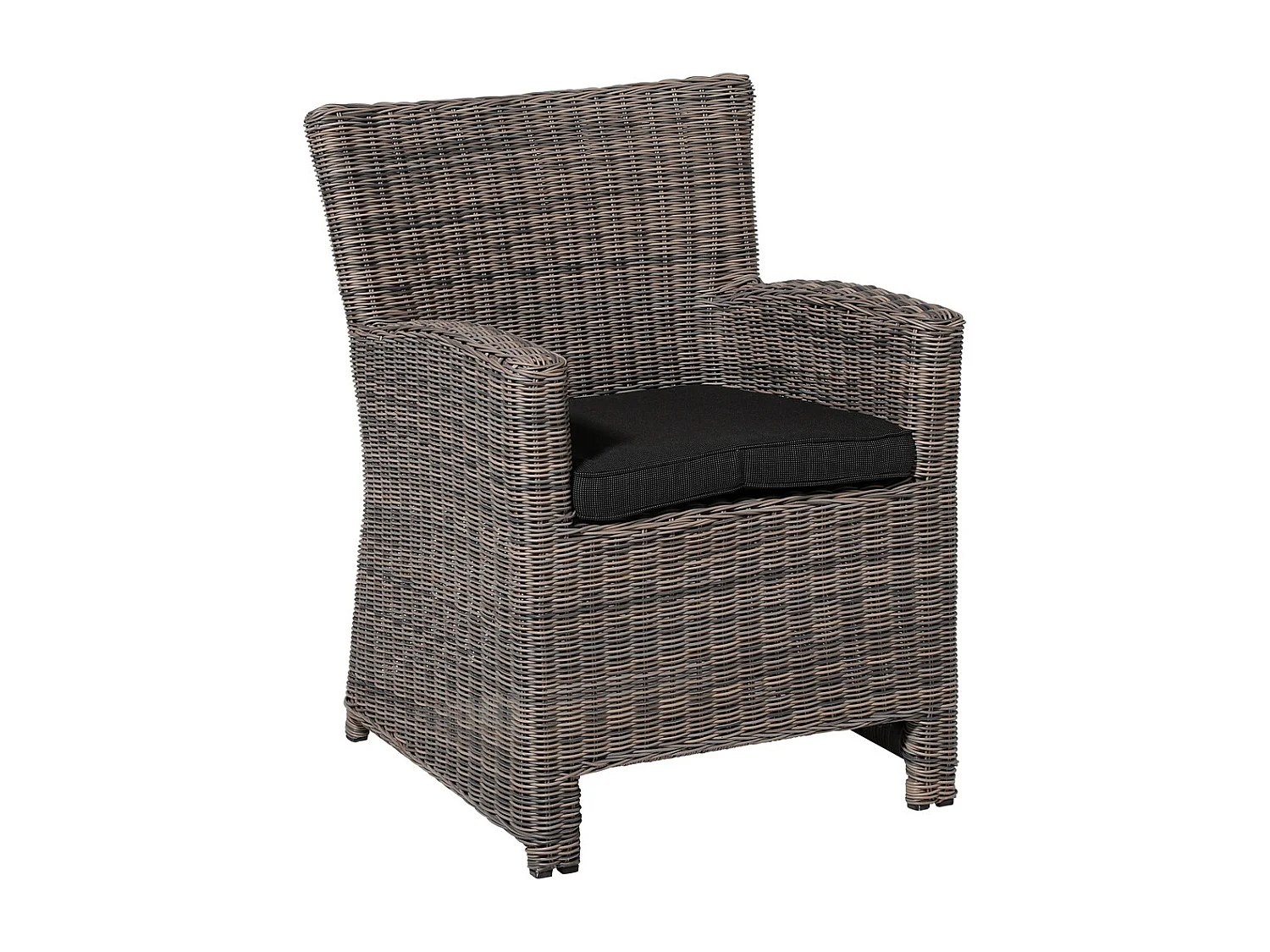 Coussin d'assise Wicker Rib noir - Environ 48 x 48 cm - Lot de 4