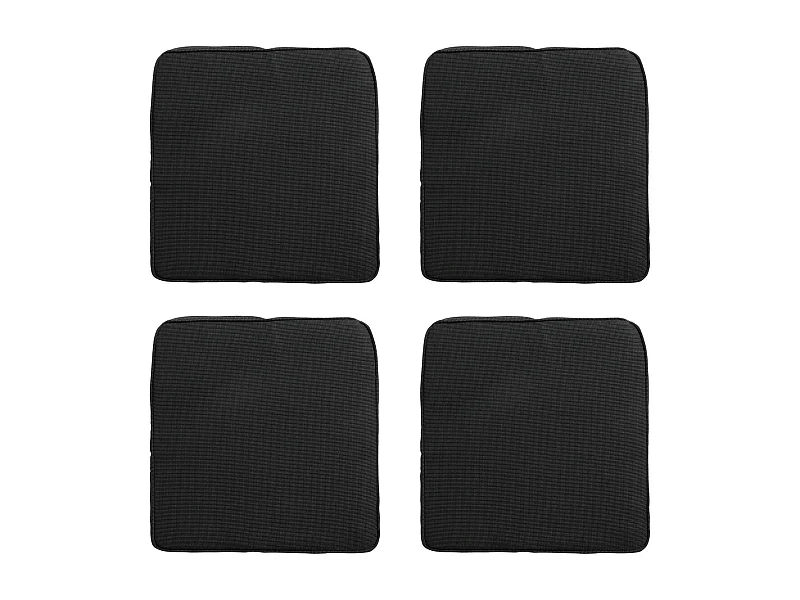 Coussin d'assise Wicker Rib noir - Environ 48 x 48 cm - Lot de 4