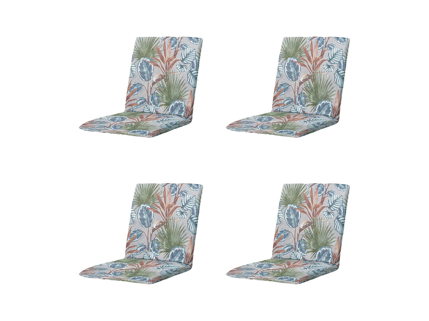 Coussin de chaise empilable Cala naturel - Environ 97 x 49 cm - Lot de 4