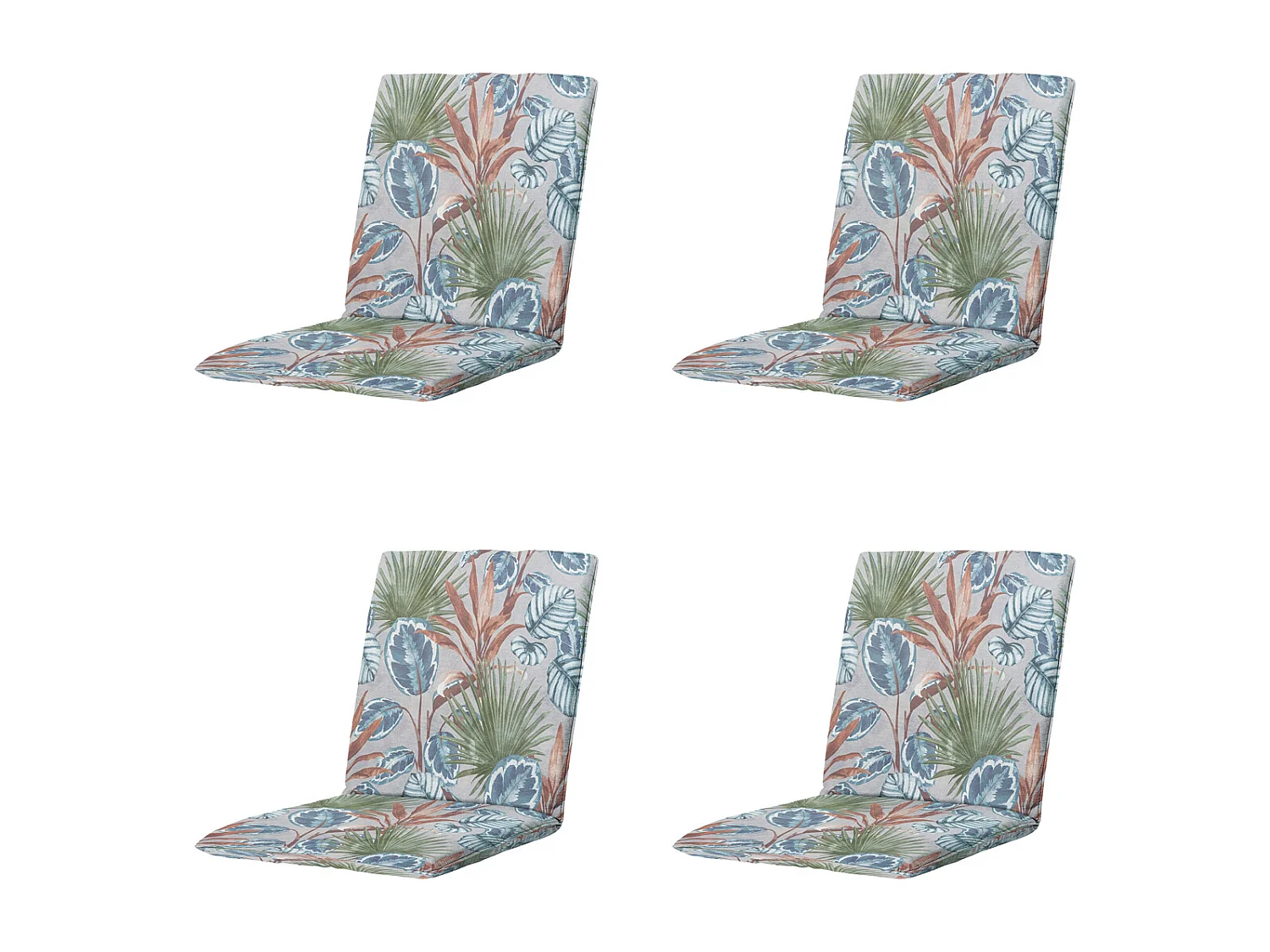 Coussin de chaise empilable Cala naturel - Environ 97 x 49 cm - Lot de 4