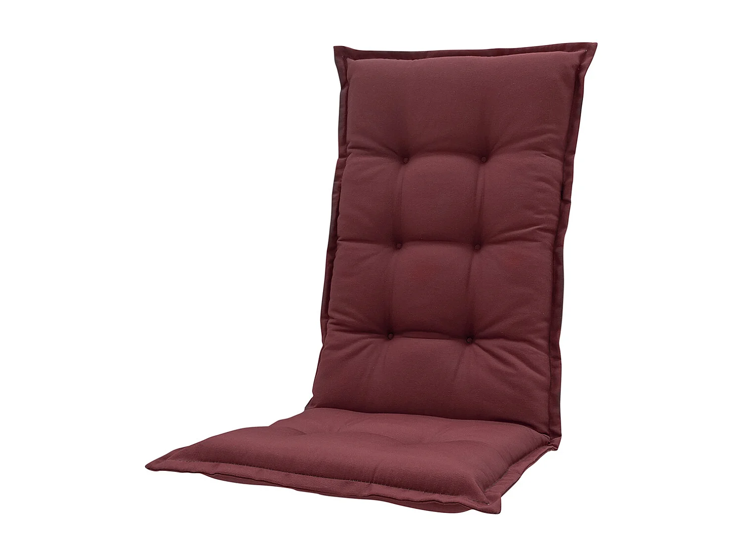 Coussin de chaise de jardin dossier haut Panama bordeaux - Environ 123 x 50 cm - Lot de 4
