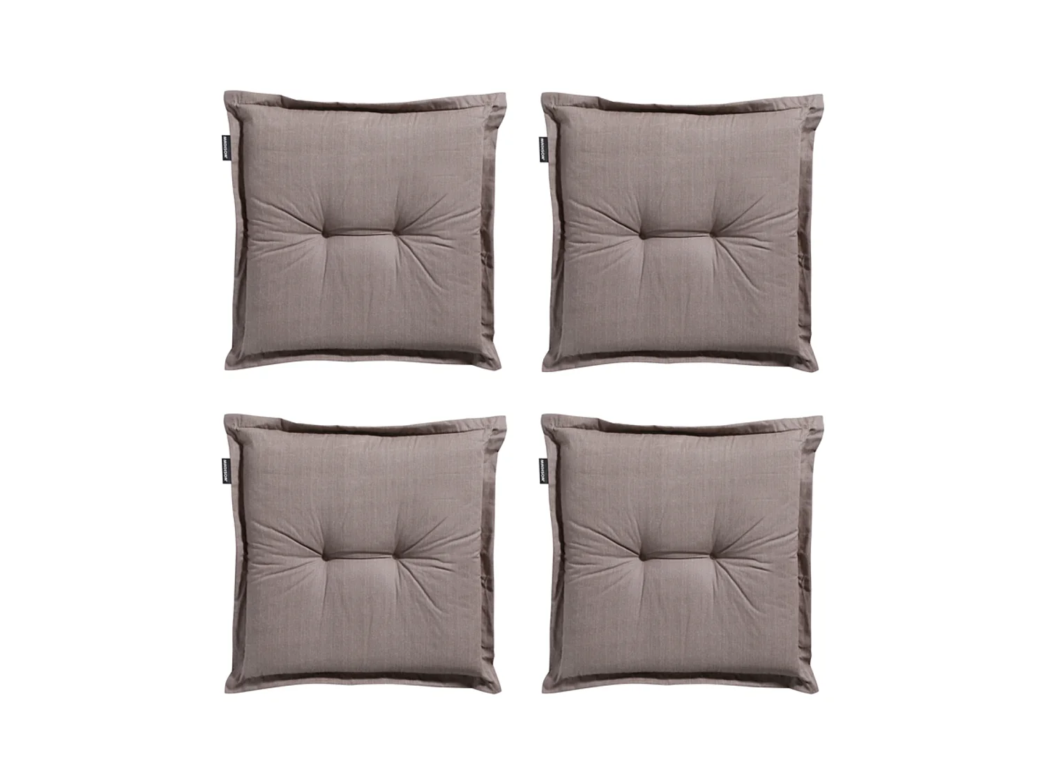 Coussin d'assise Basic taupe - Environ 50x50 cm - Lot de 4