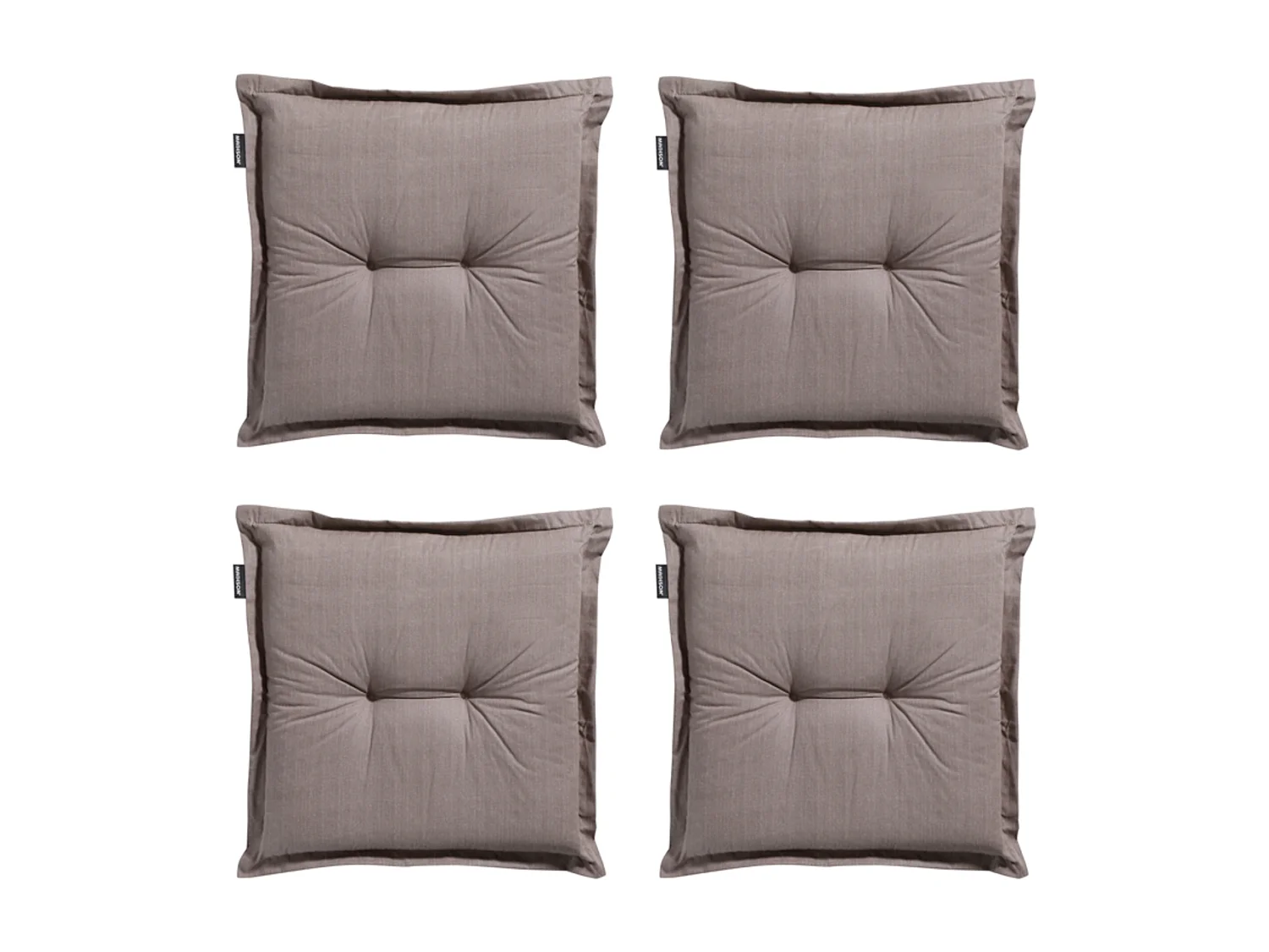 Coussin d'assise Basic taupe - Environ 50x50 cm - Lot de 4