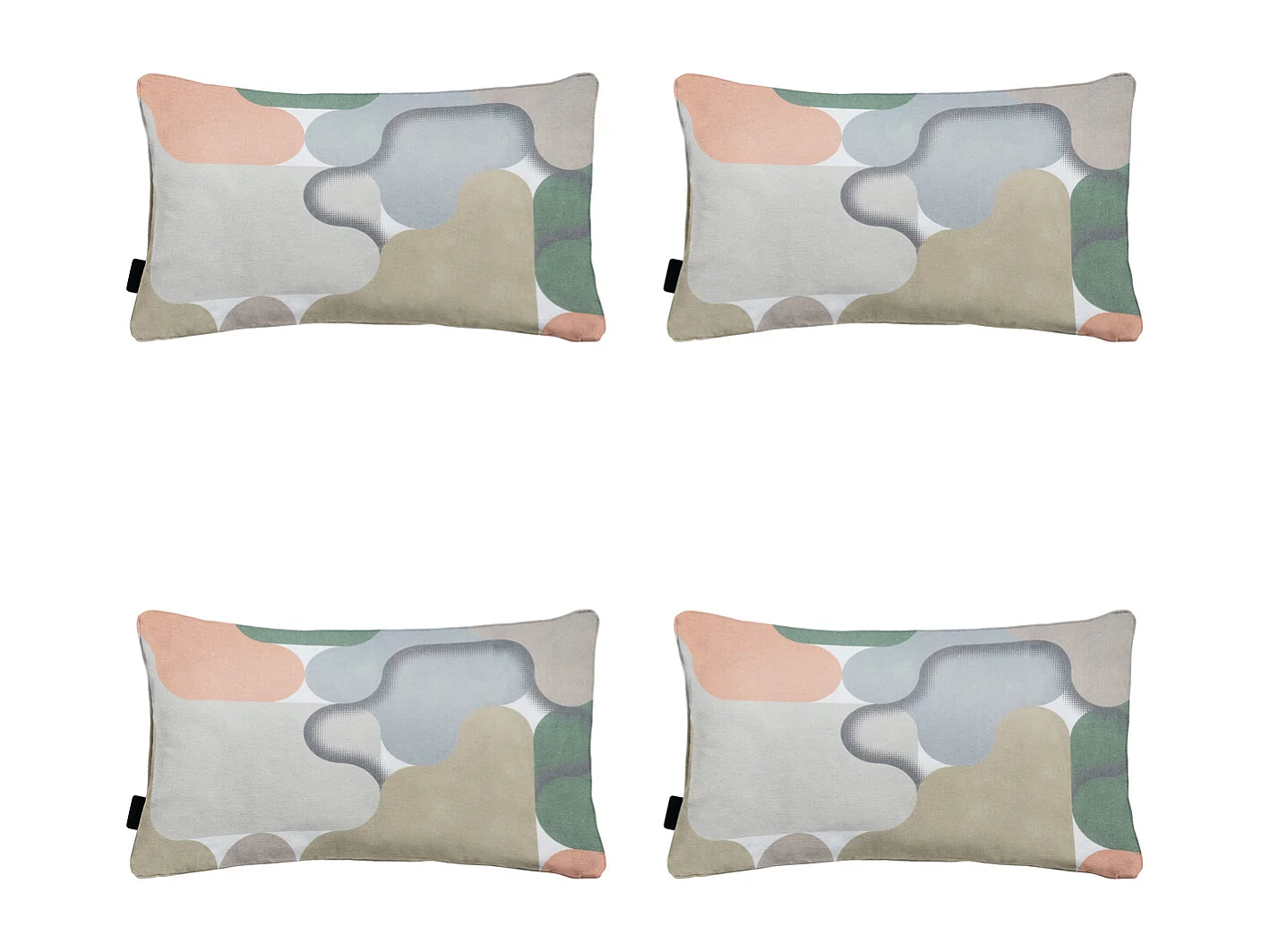 Coussin décoratif Grafi saumon - Env. 30x50 cm - Lot de 4