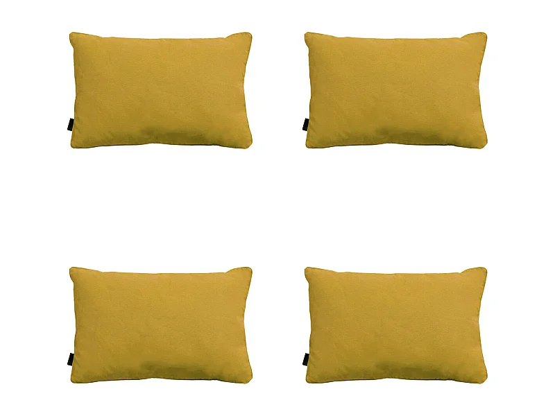 Coussin décoratif Panama moutarde - Env. 40x60 cm - Lot de 4