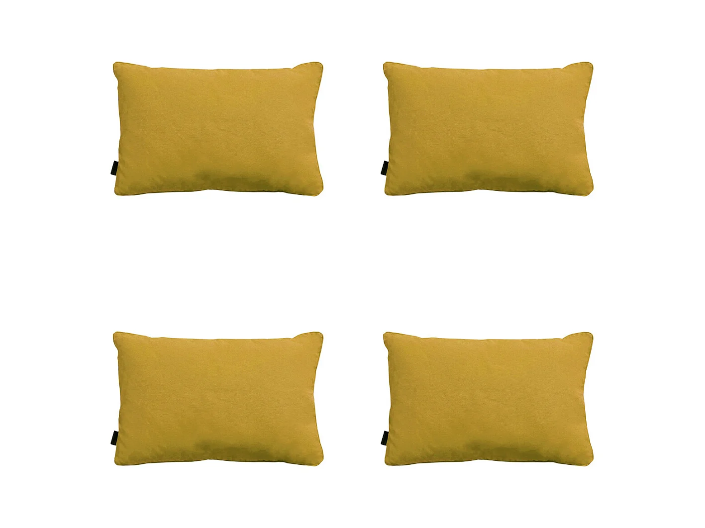 Coussin décoratif Panama moutarde - Env. 40x60 cm - Lot de 4