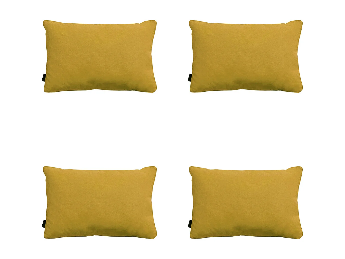 Coussin décoratif Panama moutarde - Env. 40x60 cm - Lot de 4