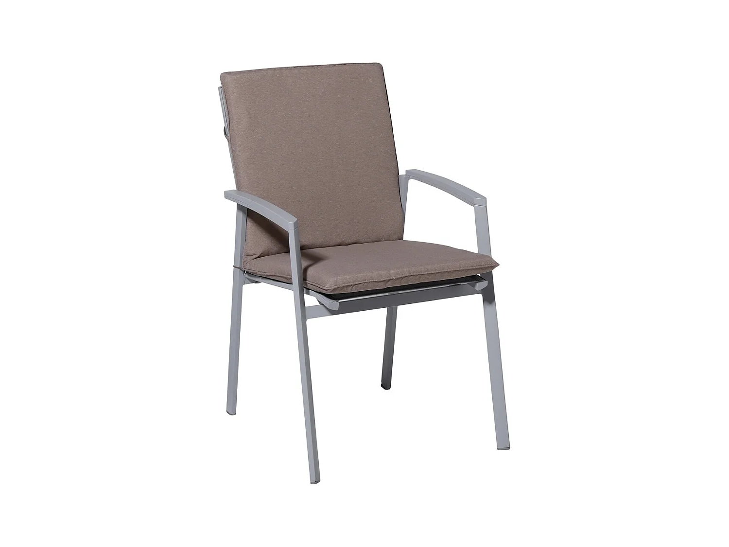 Cojín de silla apilable Panamá gris topo - Aprox. 97x49 cm - Juego de 4