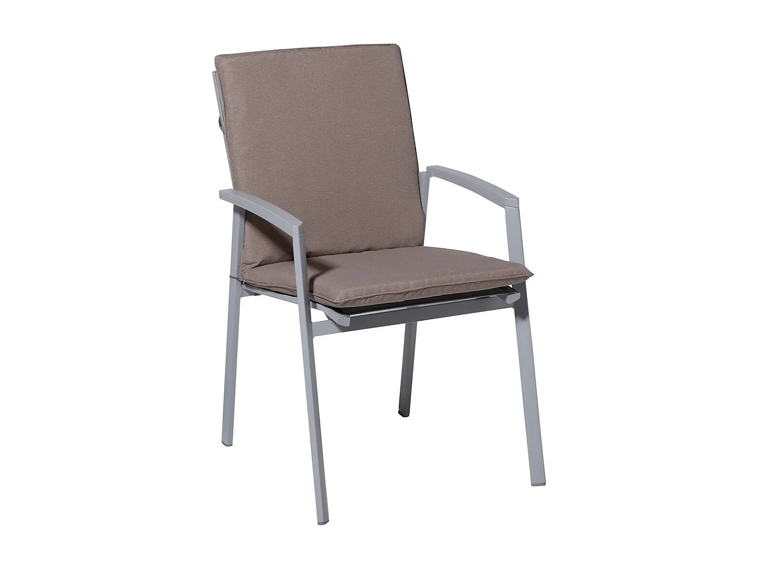 Coussin de chaise empilable Panama taupe - Env. 97x49 cm - Lot de 4