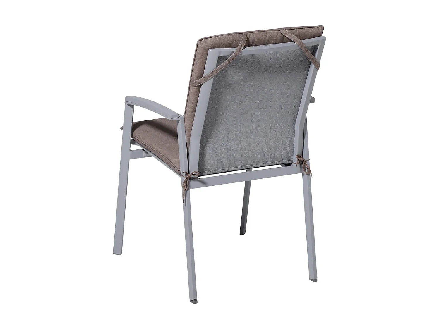 Coussin de chaise empilable Panama taupe - Env. 97x49 cm - Lot de 4