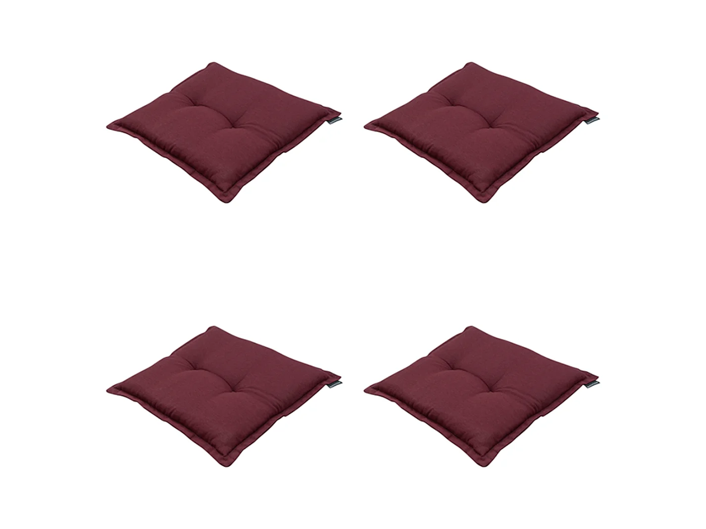 Coussin d'assise Panama bordeaux - Environ 50 x 50 cm - Lot de 4