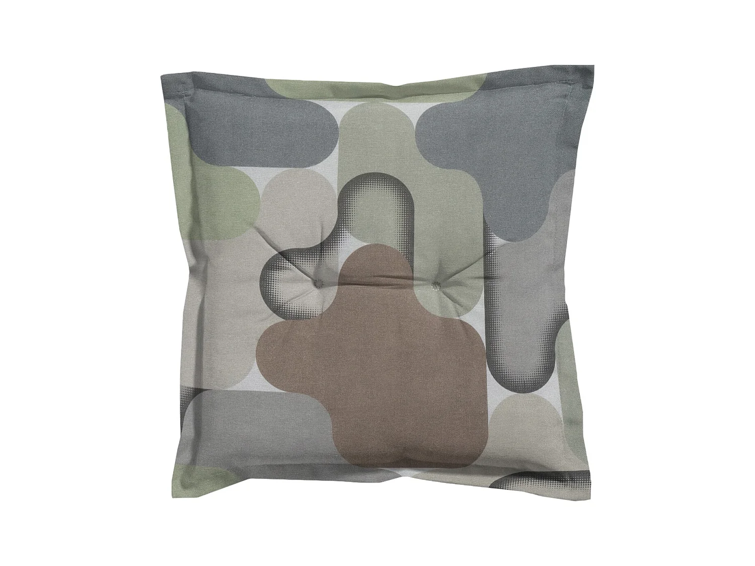 Coussin d'assise Grafi sauge - Environ 50x50 cm - Lot de 4