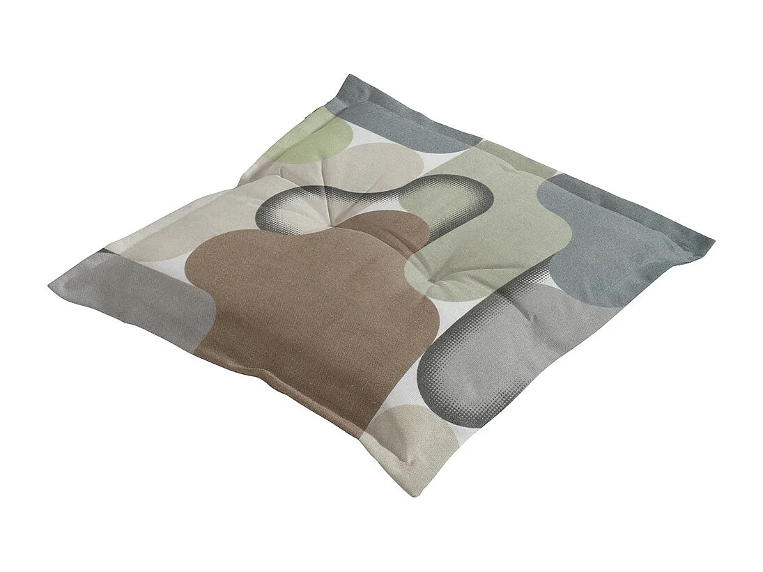 Coussin d'assise Grafi sauge - Environ 50x50 cm - Lot de 4