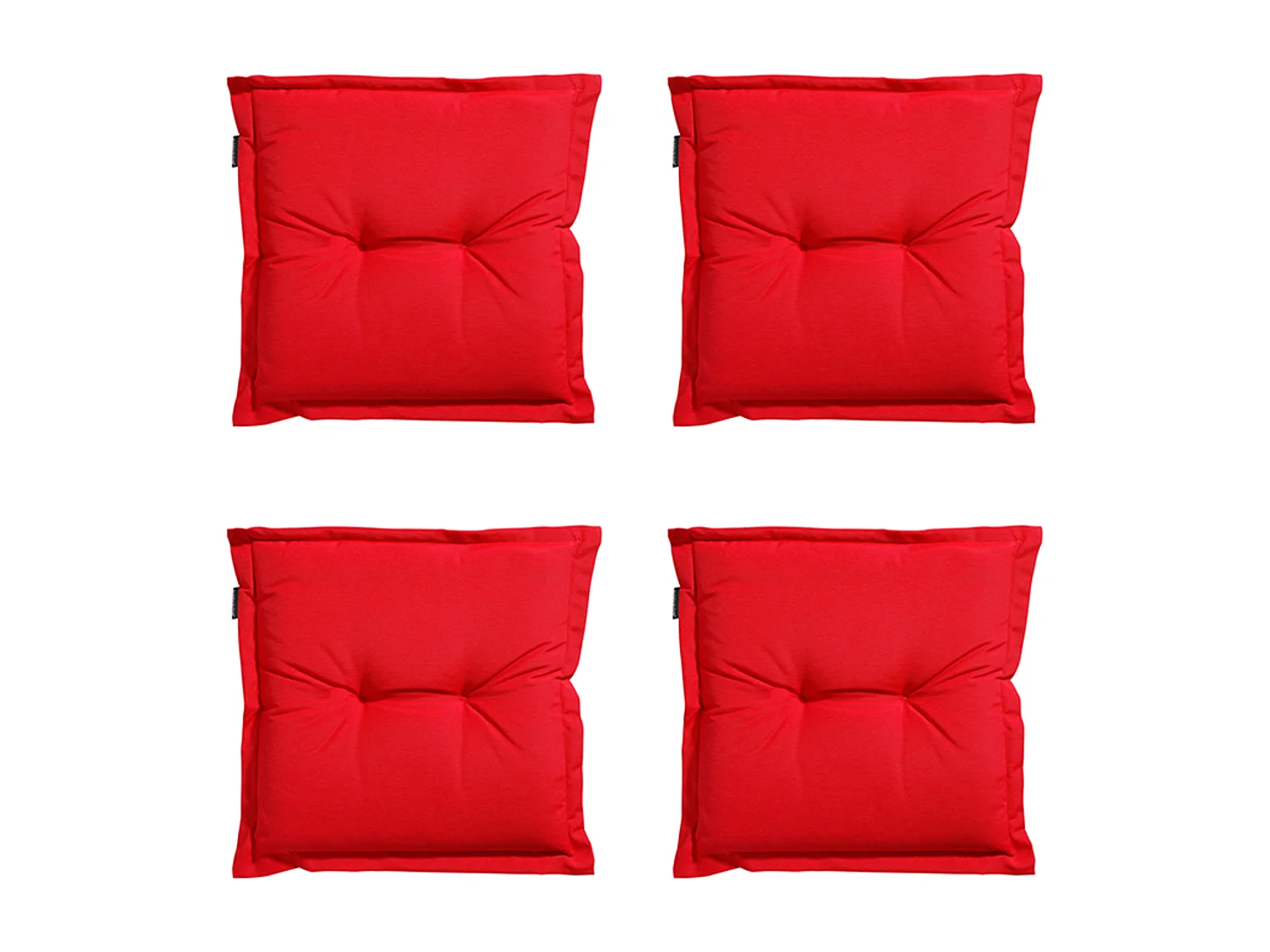 Coussin d'assise Panama rouge - Environ 50 x 50 cm - Lot de 4