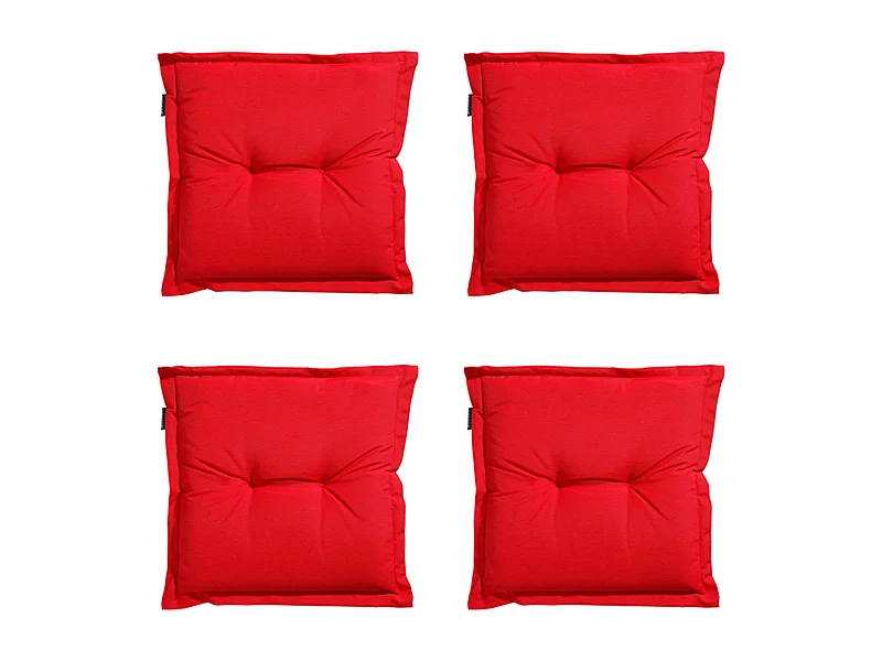 Coussin d'assise Panama rouge - Environ 50 x 50 cm - Lot de 4