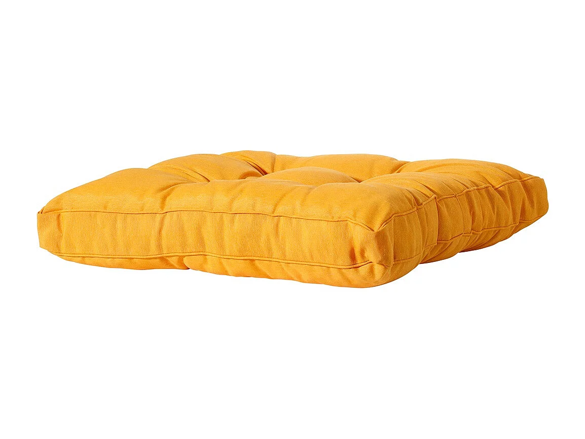 Coussin d'assise Florance Panama doré brillant - Env. 60 x 60 cm - Lot de 2