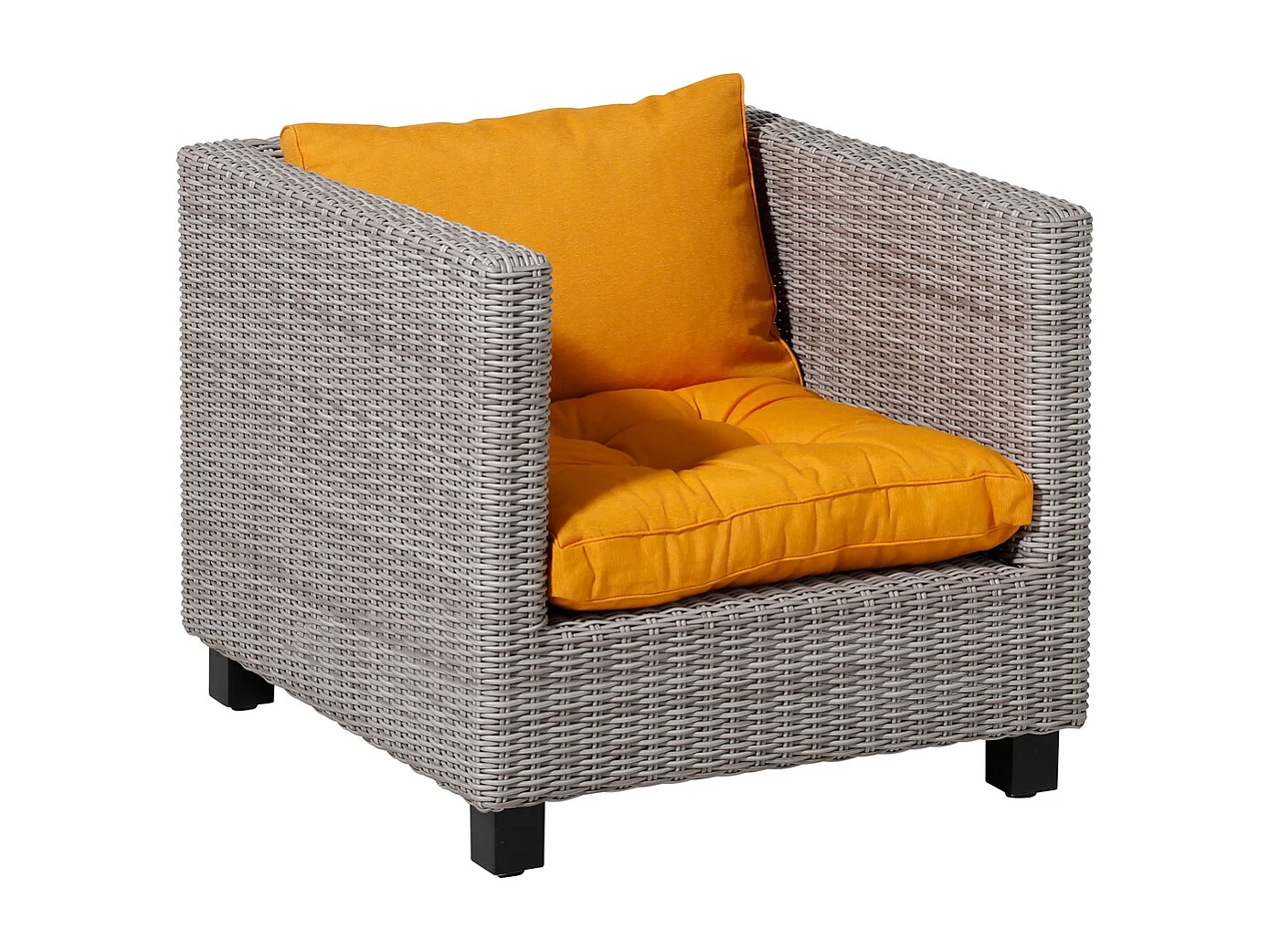 Coussin d'assise Florance Panama doré brillant - Env. 60 x 60 cm - Lot de 2