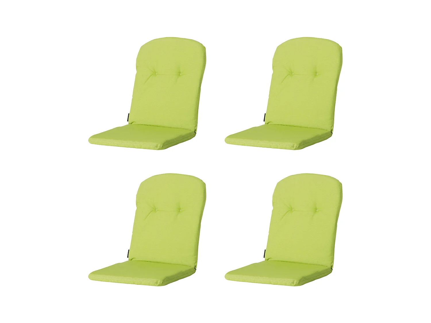 Coussin de fauteuil haut dossier Panama citron vert - Env. 96 x 45 cm - Lot de 4