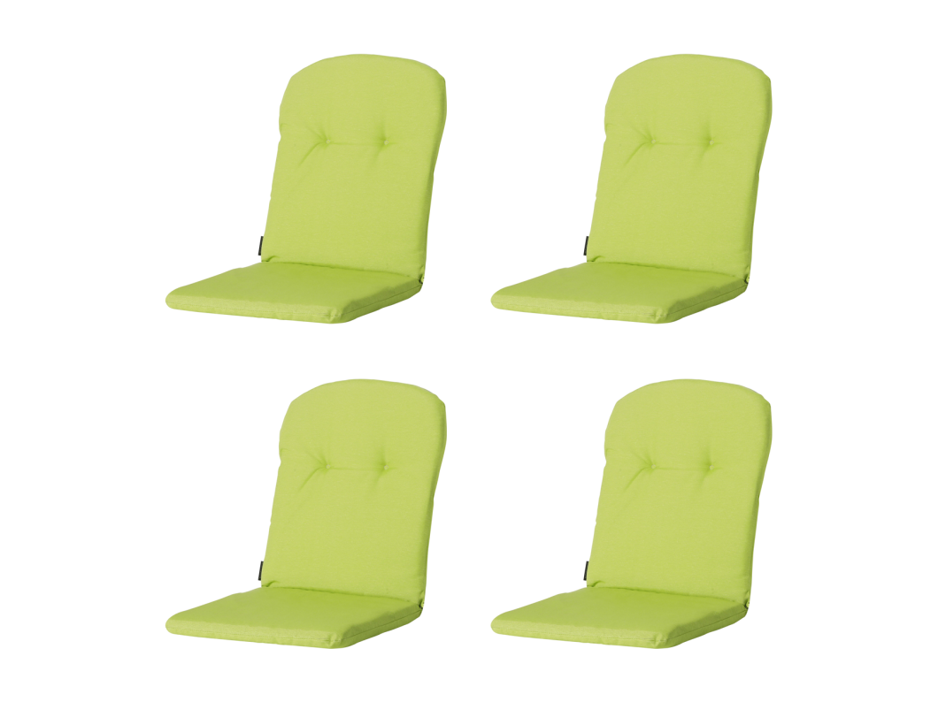 Cojín para silla de bañera con respaldo alto color lima Panamá - Aprox. 96x45 cm - Juego de 4