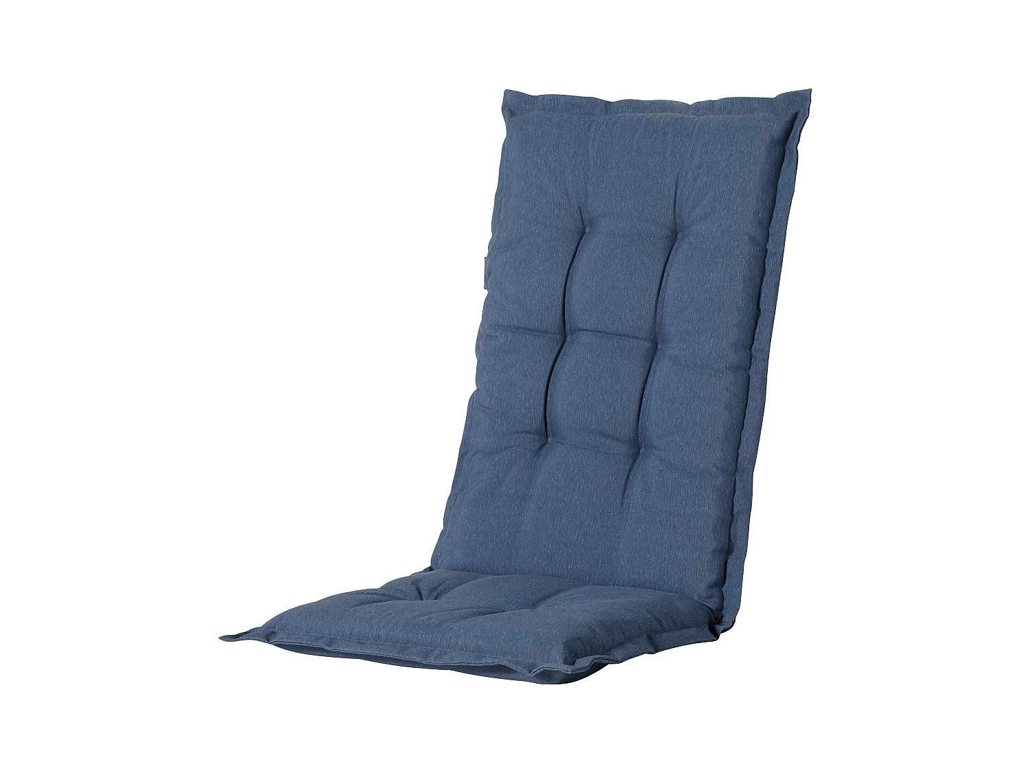 Coussin de chaise de jardin dossier haut Panama bleu saphir - Environ 123 x 50 cm - Lot de 4
