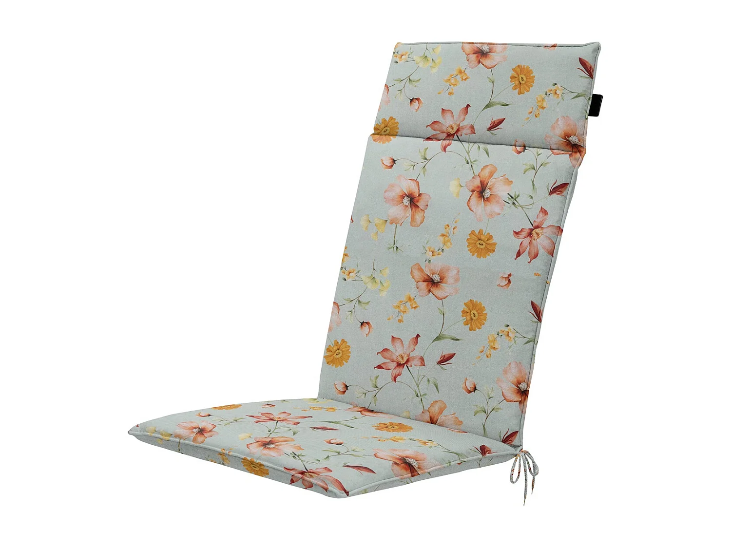 Coussin de chaise de jardin haut dossier Florina orange - Environ 120 x 50 cm - Lot de 4