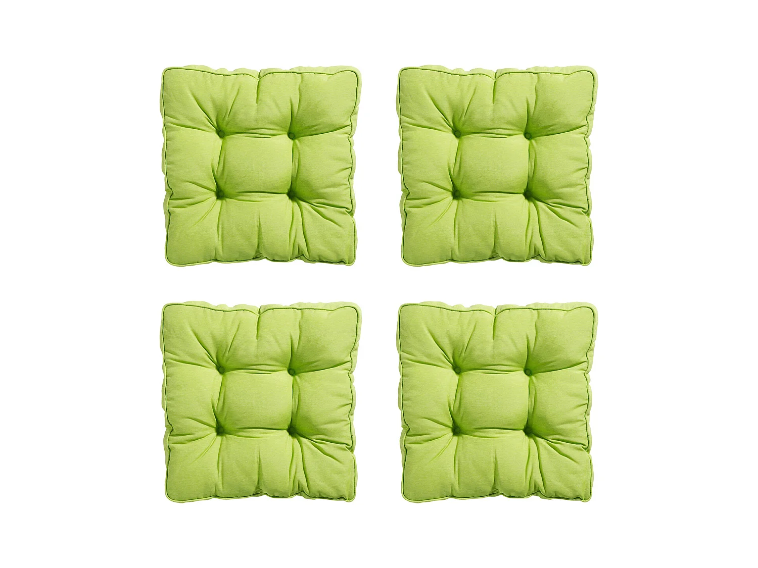 Coussin d'assise Florance Panama citron vert - Env. 47 x 47 cm - Lot de 4