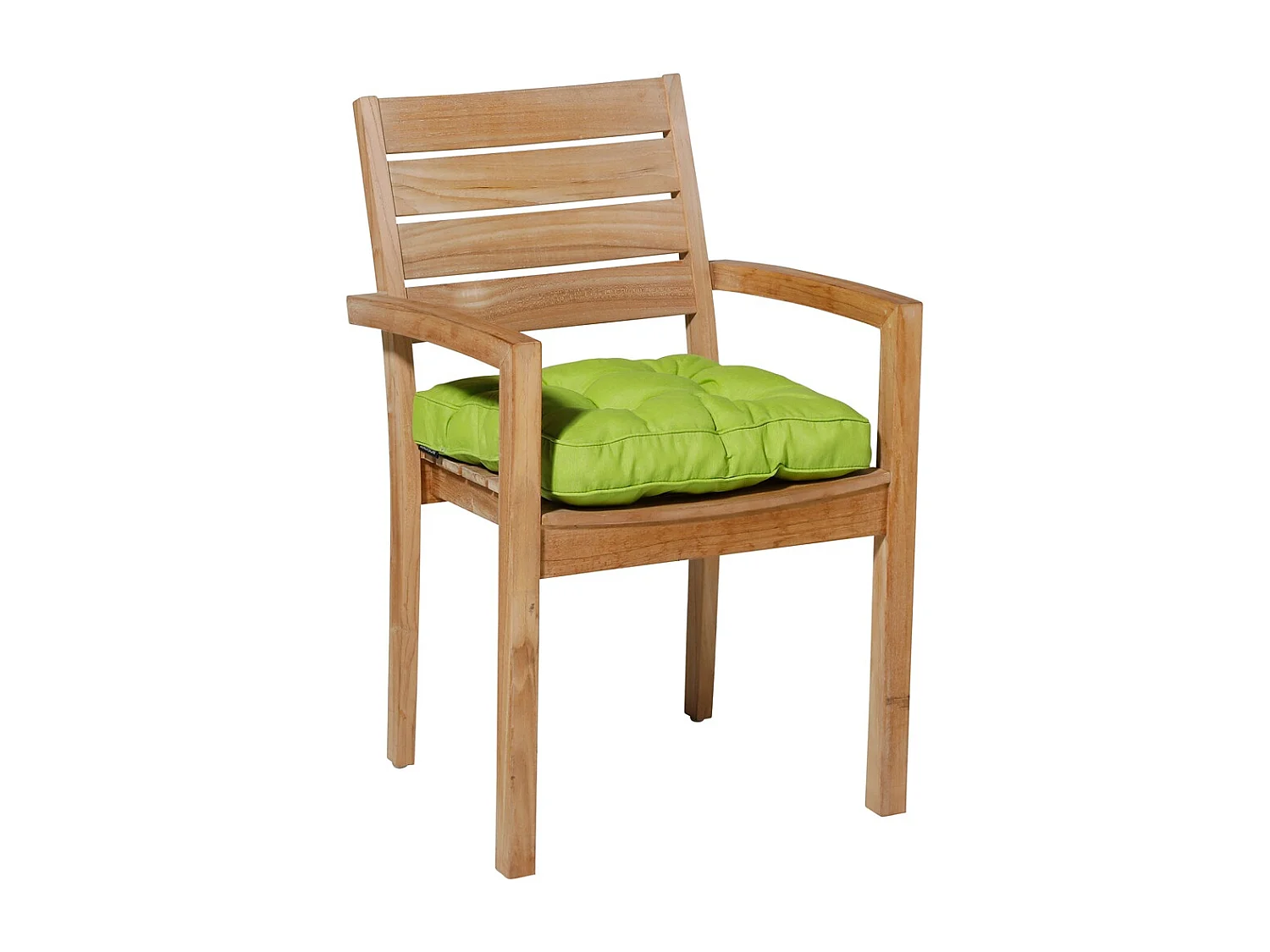 Coussin d'assise Florance Panama citron vert - Env. 47 x 47 cm - Lot de 4