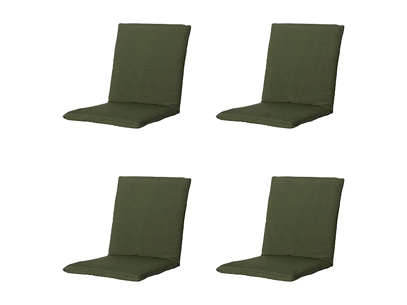 Coussin de chaise empilable Panama vert - Environ 97 x 49 cm - Lot de 4