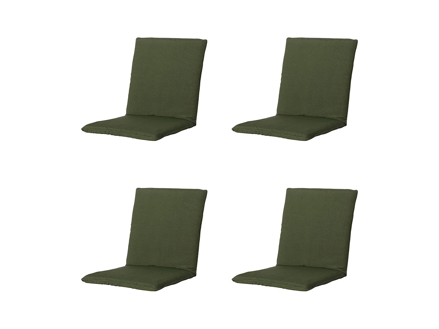 Coussin de chaise empilable Panama vert - Environ 97 x 49 cm - Lot de 4