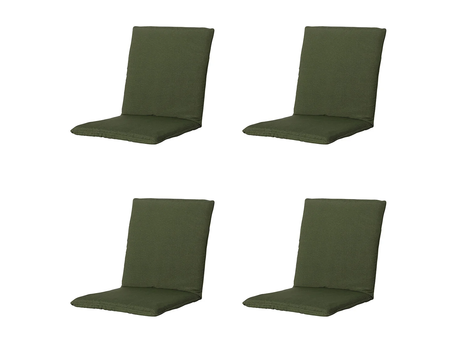 Coussin de chaise empilable Panama vert - Environ 97 x 49 cm - Lot de 4