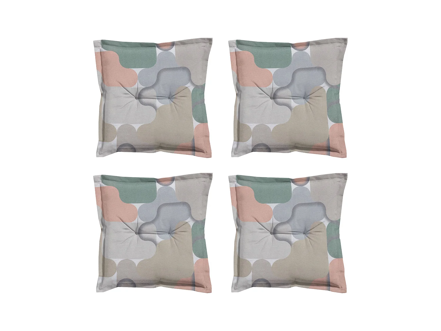 Coussin d'assise Grafi salmone - Environ 50x50 cm - Lot de 4