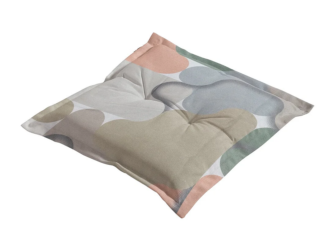 Coussin d'assise Grafi salmone - Environ 50x50 cm - Lot de 4