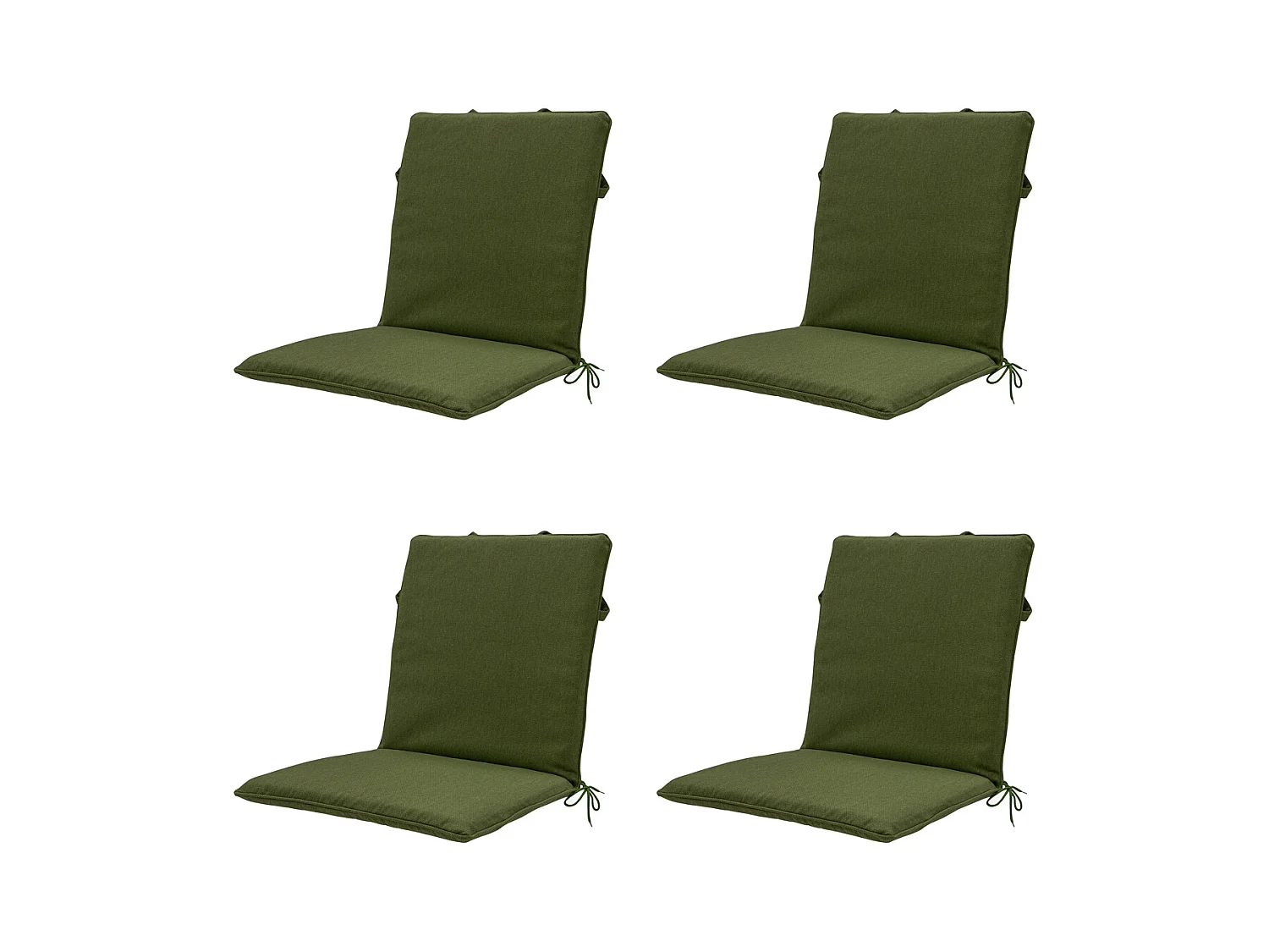 Coussin de chaise empilable en toile vert mousse éco+ - Dimensions approximatives : 97 x 49 cm - Lot de 4