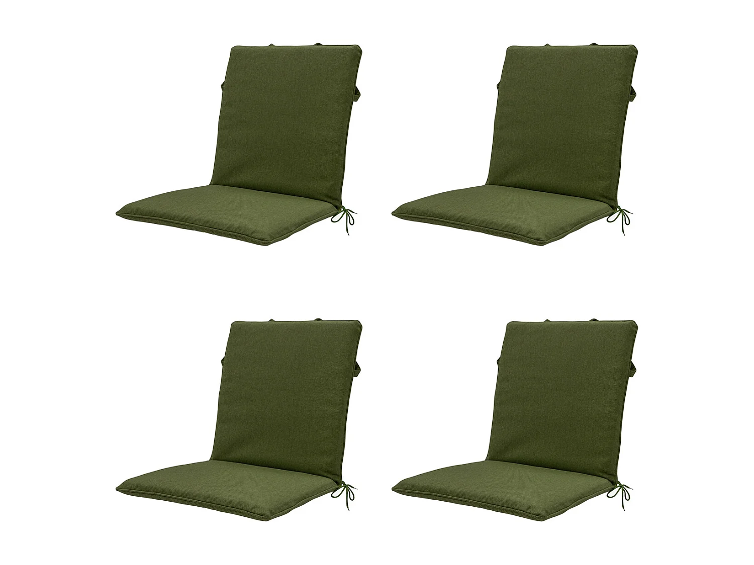 Coussin de chaise empilable en toile vert mousse éco+ - Dimensions approximatives : 97 x 49 cm - Lot de 4