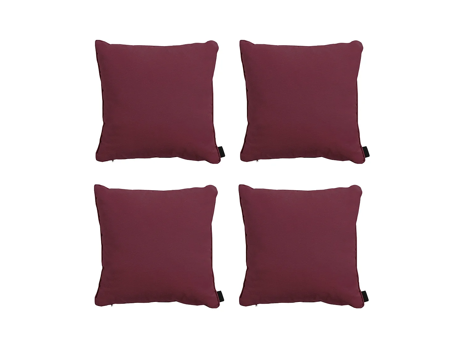 Coussin décoratif Panama bordeaux - Env. 45x45 cm - Lot de 4