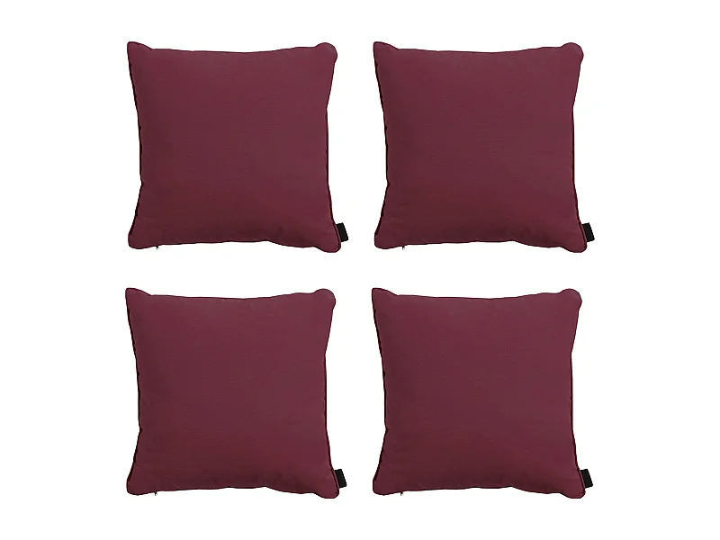 Coussin décoratif Panama bordeaux - Env. 45x45 cm - Lot de 4