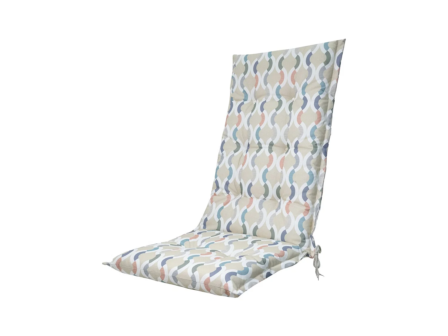 Coussin de chaise de jardin dossier haut Trivia naturel - Environ 123 x 50 cm - Lot de 4