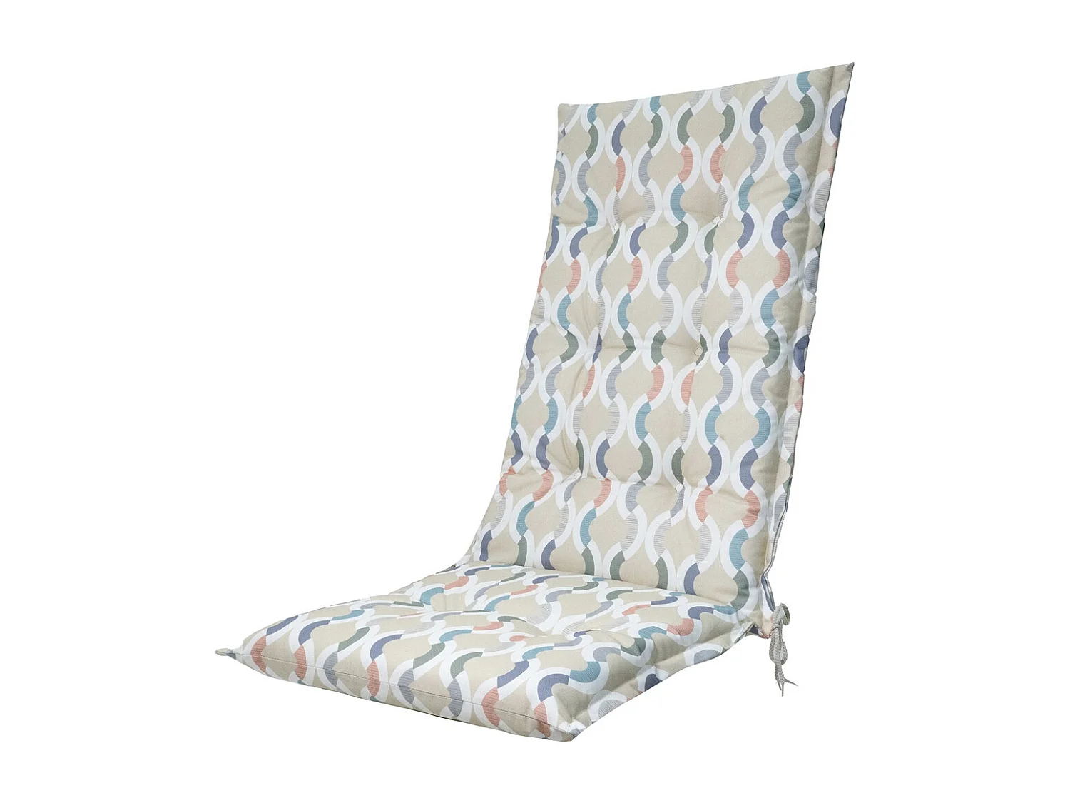 Coussin de chaise de jardin dossier haut Trivia naturel - Environ 123 x 50 cm - Lot de 4